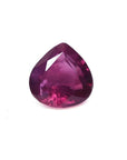 1.19 carat pear cut natural ruby gemstone with sparkling red color and eye-clean clarity.