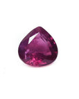 1.19 carat pear cut natural ruby gemstone with sparkling red color and eye-clean clarity.