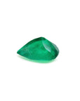 Natural colombian emerald pear cut, table down, pavilion up view