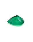 1.44 carat natural pear-cut emerald from Colombia Muzo Mine, vibrant medium-deep green.