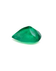 1.44 carat natural pear-cut emerald from Colombia Muzo Mine, vibrant medium-deep green.