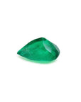 1.44 carat natural pear-cut emerald from Colombia Muzo Mine, vibrant medium-deep green.
