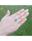 2.64 ct. Natural Colombian Emerald Heart Pendant Slider Handcrafted in 14K White Gold