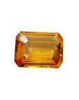 4.05 Carats Loose Natural Sapphire Intense Sparkling Yellow Gemstone Emerald-cut
