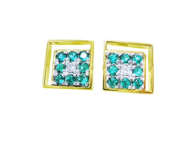 Genuine Colombian emerald cufflinks for men