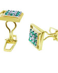 Emerald and diamond cufflinks for men