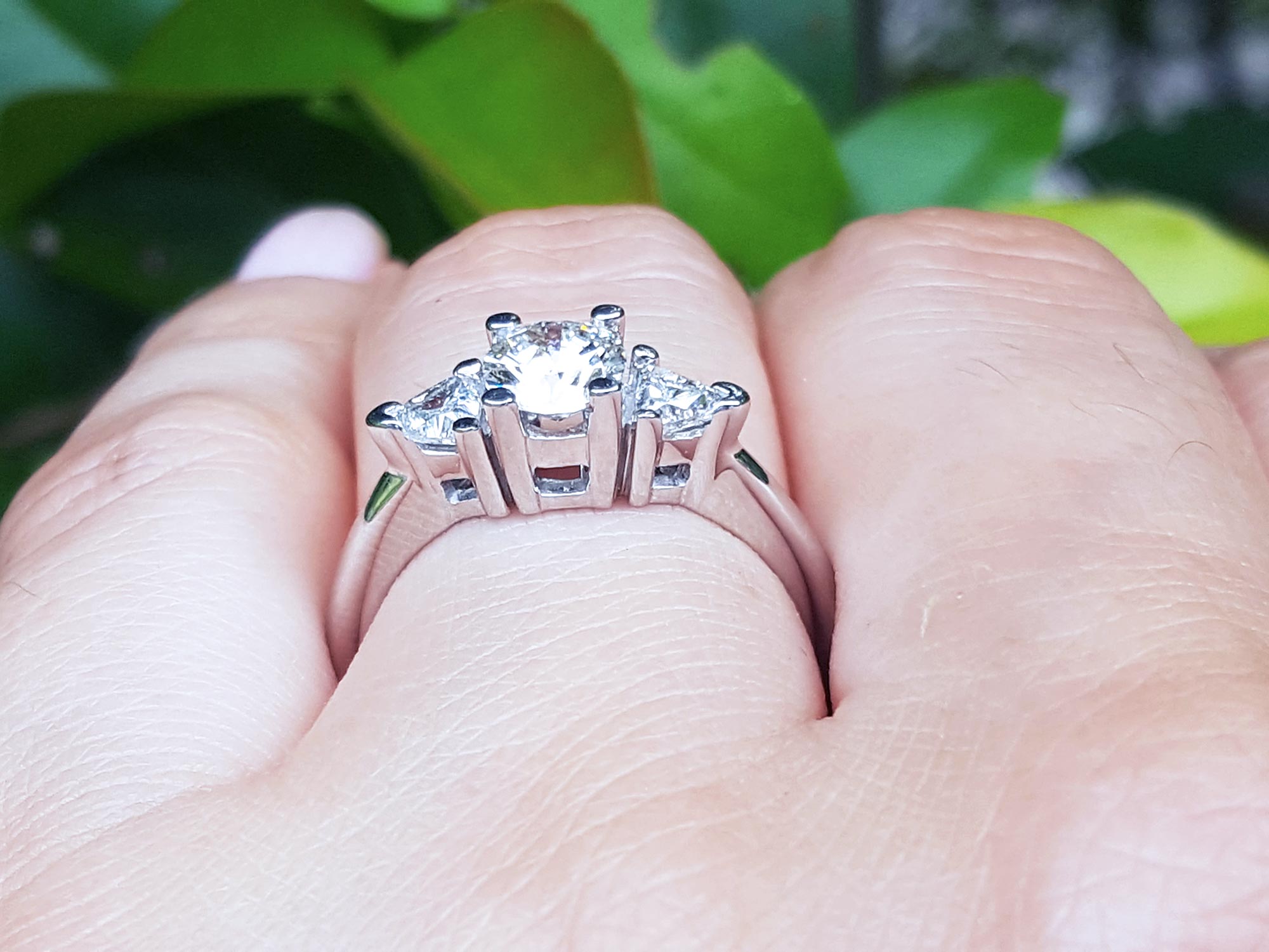 three stone diamond engagement rings