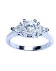 Round cut trillion side diamonds rings