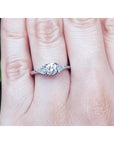 Natural three stone trillion side diamond rings