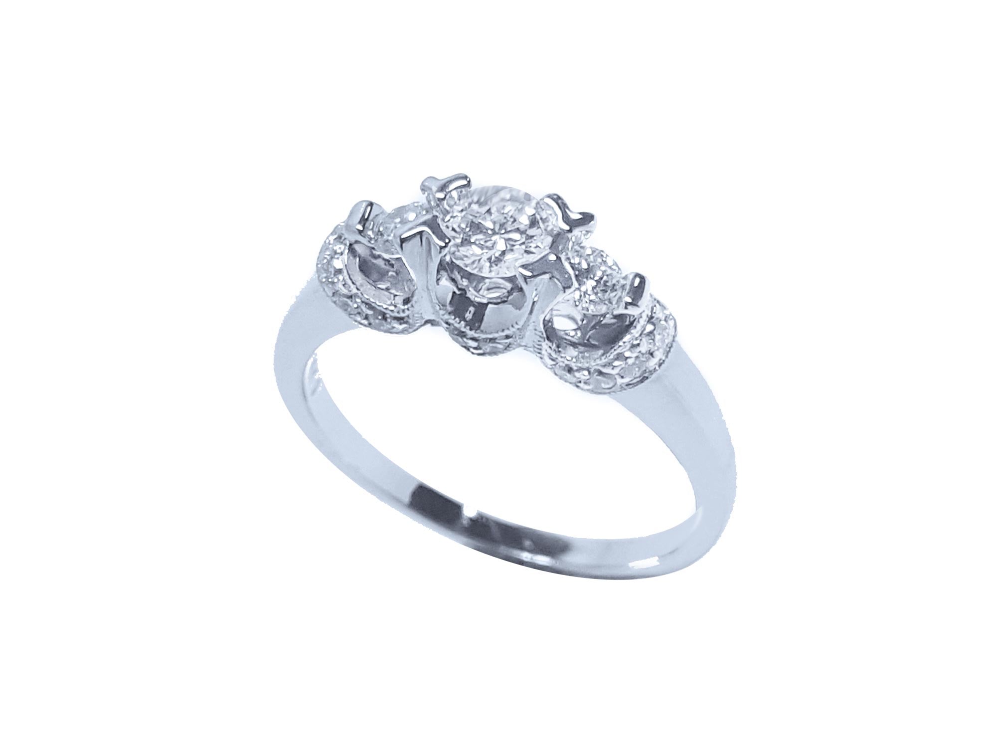 Bridal diamond engagement ring round cut