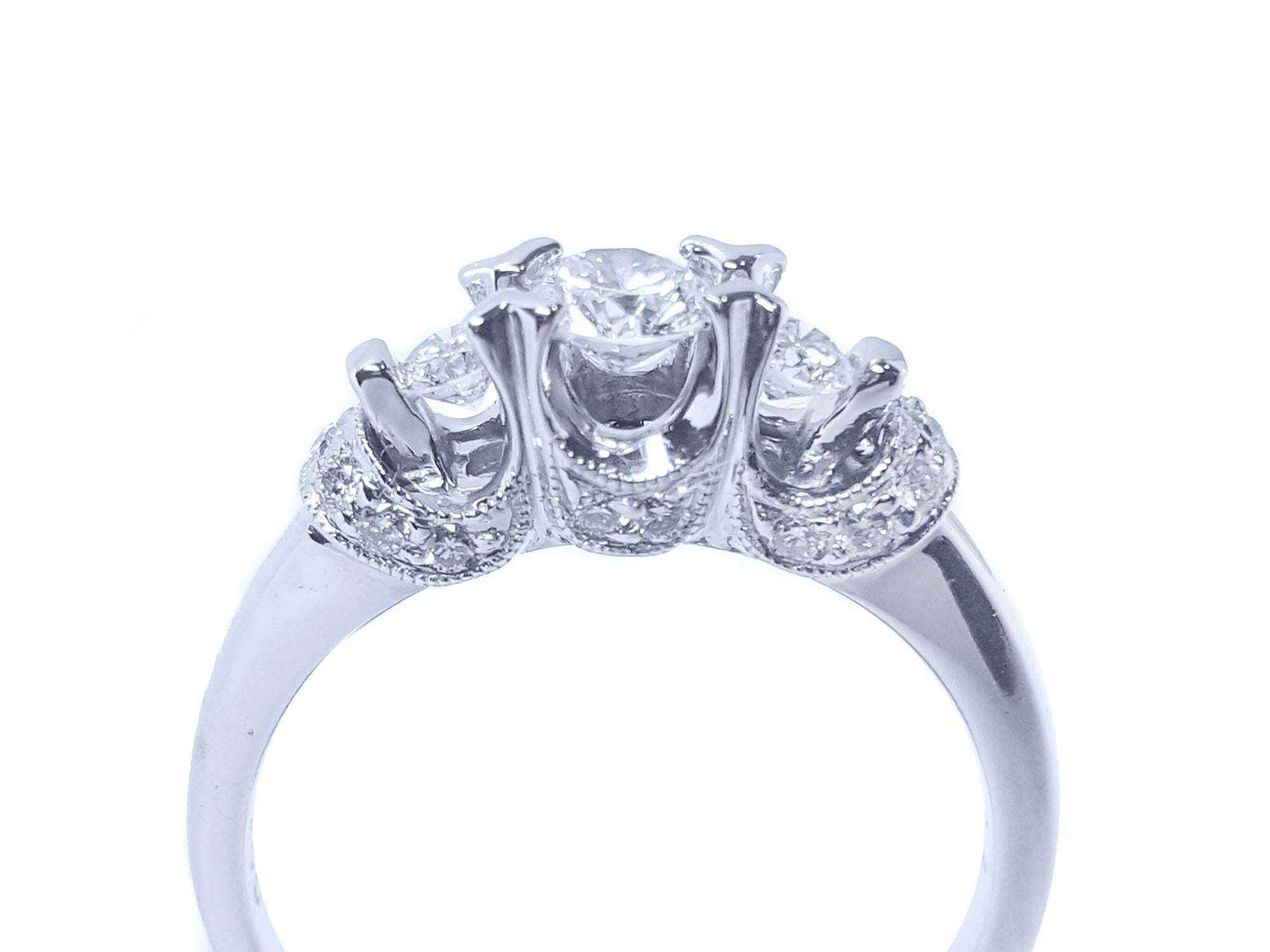 White gold natural diamond ring