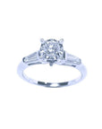 Affordable diamond engagement ring side tapper baguette