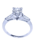 unexpensive diamond engagement three stone ring side tapper baguette