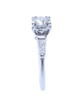 White gold diamond ring side tapered baguette