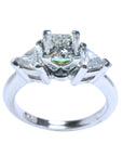princess cut side trillion diamond ring