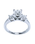 Princess cut diamond engagement white gold ring