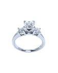 Princess cut diamond engagement white gold ring