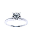 Inexpensive Diamond solitaire engagement ring in 14k whit gold.