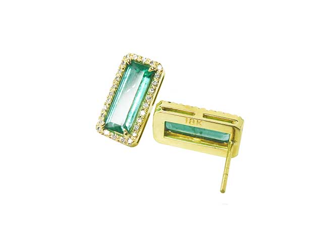 USA made real Colombian emerald earrings