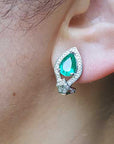 Emerald from Colombia clip on earrings