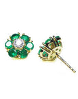 Emerald cluster stud earrings for sale