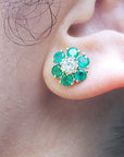 Real Colombian emerald cluster earrings