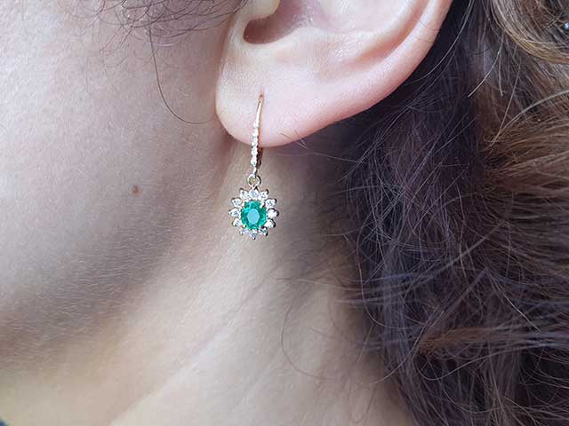 May Birthstone Earrings Emerald