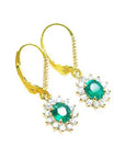 Dangle natural emerald earrings