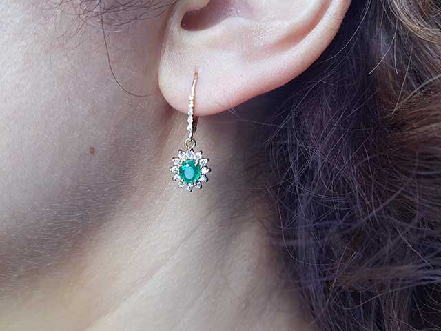 Real emerald earrings for sale