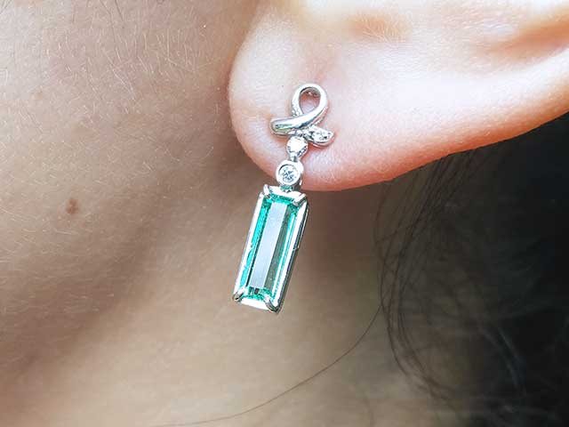 Real Colombian emerald earrings