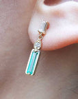 Baguette emerald and diamond earrings