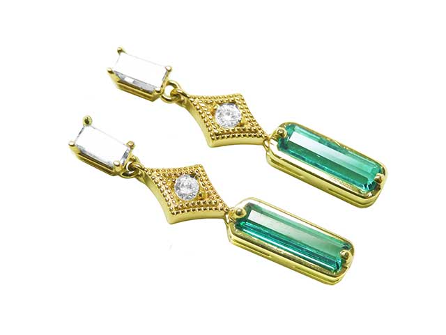 Affordable emerald stud earrings