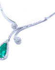 Natural Emerald necklace this is a real emerald source from the Muzo mines in Colombia, set in 18k white gold