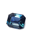 Loose sapphire GIA certified natural untreated emerald cut, left side position table and crown visibles