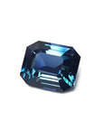 6.07 ct GIA certified natural untreated rectangular emerald-cut blue-green sapphire.