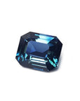 6.07 ct GIA certified natural untreated rectangular emerald-cut blue-green sapphire.