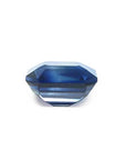 Loose sapphire GIA certified natural untreated emerald cut, underside position girdle and pavilion visibles