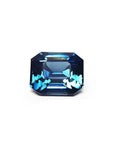 Loose sapphire GIA certified natural untreated emerald cut, eye clean sparkling and crystalline intense blue-green color, Ceylon (Sri Lanka).