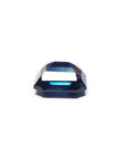 GIA certified 6.07 ct. natural untreated blue-green emerald-cut sapphire.