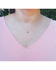 High Quality 0.27 carat Emerald Necklace Pendant 14K White Gold