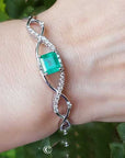 May Birthstone gold and emerald bracelet