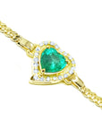 Heart shape emerald bracelet