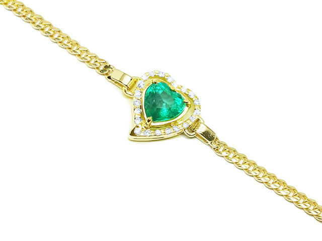 -Authentic Colombian emerald bracelet fine jewelry