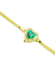 Real Emerald heart bracelet for sale