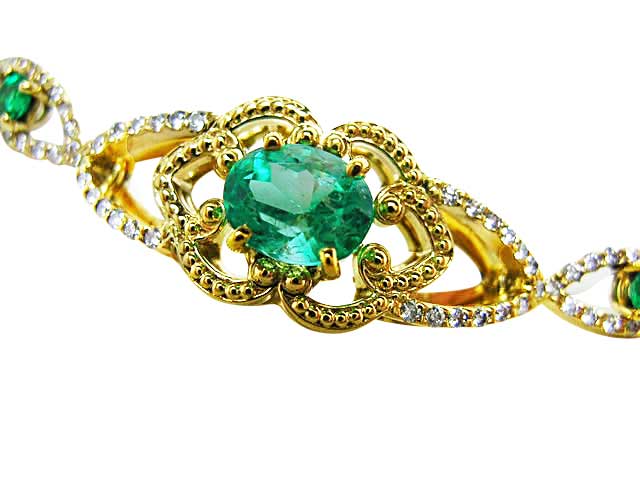 Gold fine emerald Jewelry