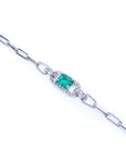 Emerald paper clip bracelet
