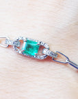 Natural emerald bracelet paperclip