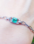 Emerald and diamond bracelet