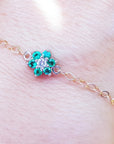 Cluster emerald and diamond bracelet