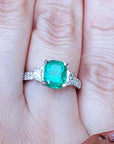 Real emerald ring for women